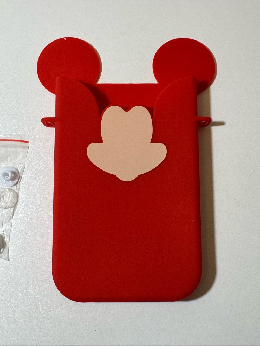 Red Cartoon Ear Silicone Phone Wallet/Card Pocket for Bogg Bag